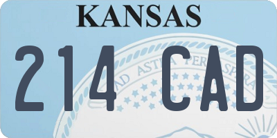 KS license plate 214CAD