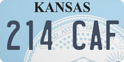 KS license plate 214CAF