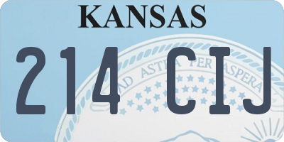 KS license plate 214CIJ