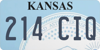 KS license plate 214CIQ