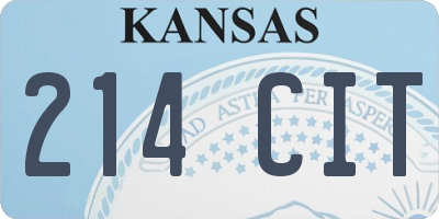KS license plate 214CIT