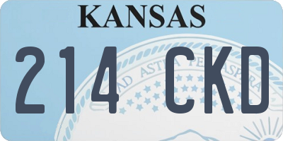 KS license plate 214CKD