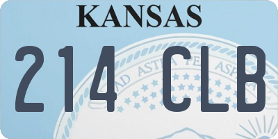 KS license plate 214CLB