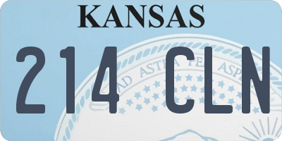 KS license plate 214CLN