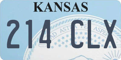 KS license plate 214CLX