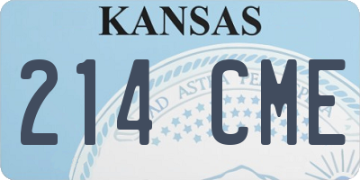 KS license plate 214CME
