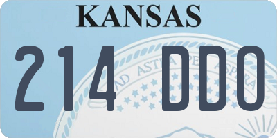 KS license plate 214DDO