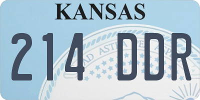 KS license plate 214DDR