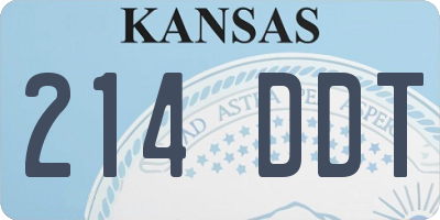 KS license plate 214DDT