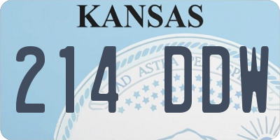 KS license plate 214DDW