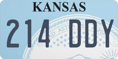 KS license plate 214DDY