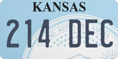 KS license plate 214DEC