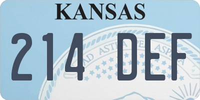 KS license plate 214DEF
