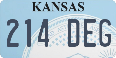 KS license plate 214DEG