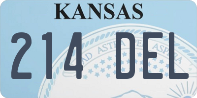 KS license plate 214DEL
