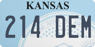 KS license plate 214DEM