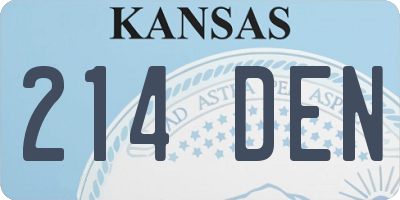 KS license plate 214DEN