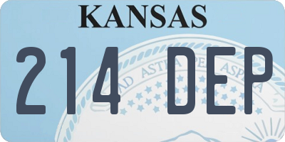 KS license plate 214DEP