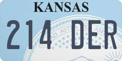 KS license plate 214DER