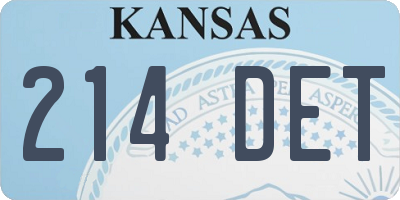 KS license plate 214DET
