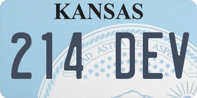 KS license plate 214DEV