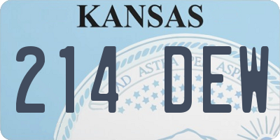 KS license plate 214DEW