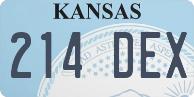 KS license plate 214DEX
