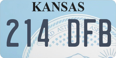 KS license plate 214DFB