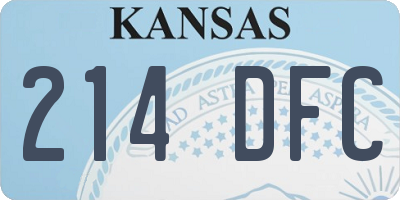 KS license plate 214DFC