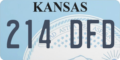 KS license plate 214DFD