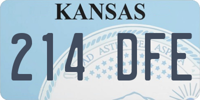 KS license plate 214DFE