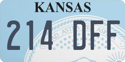 KS license plate 214DFF