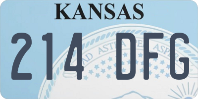 KS license plate 214DFG
