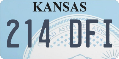 KS license plate 214DFI