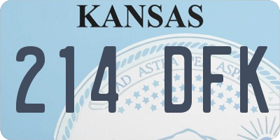 KS license plate 214DFK