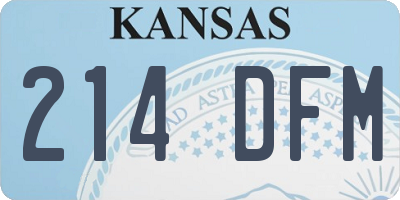 KS license plate 214DFM