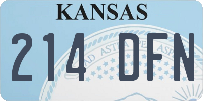 KS license plate 214DFN