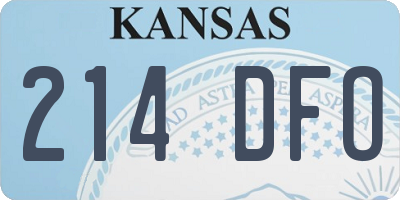 KS license plate 214DFO