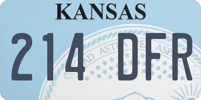 KS license plate 214DFR