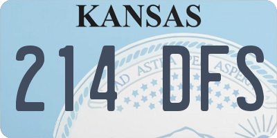 KS license plate 214DFS