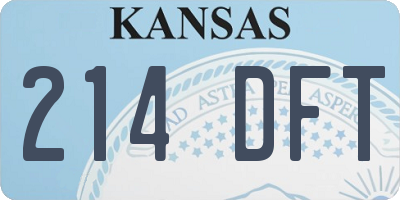 KS license plate 214DFT