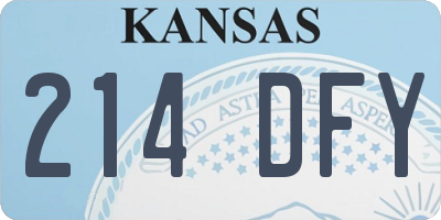 KS license plate 214DFY