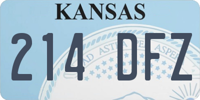 KS license plate 214DFZ