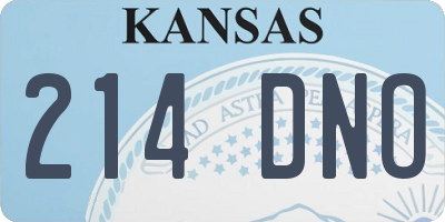 KS license plate 214DNO