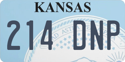 KS license plate 214DNP