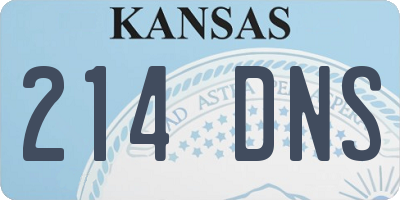 KS license plate 214DNS
