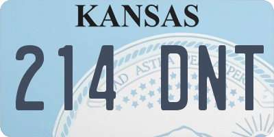 KS license plate 214DNT
