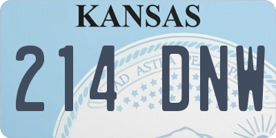 KS license plate 214DNW