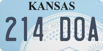 KS license plate 214DOA