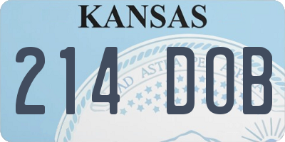 KS license plate 214DOB